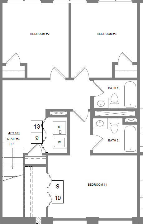 Large living space with kitchen alcove, breakfast bar, and a closet downstairs